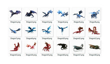 Load image into Gallery viewer, 15 Dragon animal overlay, dragons clipart, digital overlays, photo edit, photoshop overlays, fantasy art, scrapbook, png