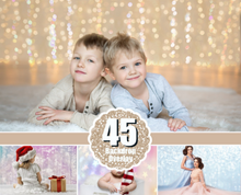 Load image into Gallery viewer, 45 Digital Backdrop background texture bokeh, Photoshop overlays, Christmas holliday lights, Wedding, photo session, jpg