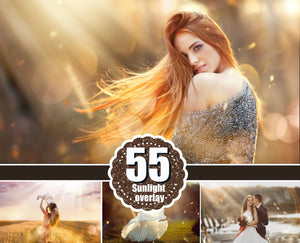 55 natural sun light effects, Photoshop Overlays, sunlight, sun lens, sun rays, sunlight rays, Digital Backdrop background, jpg png file