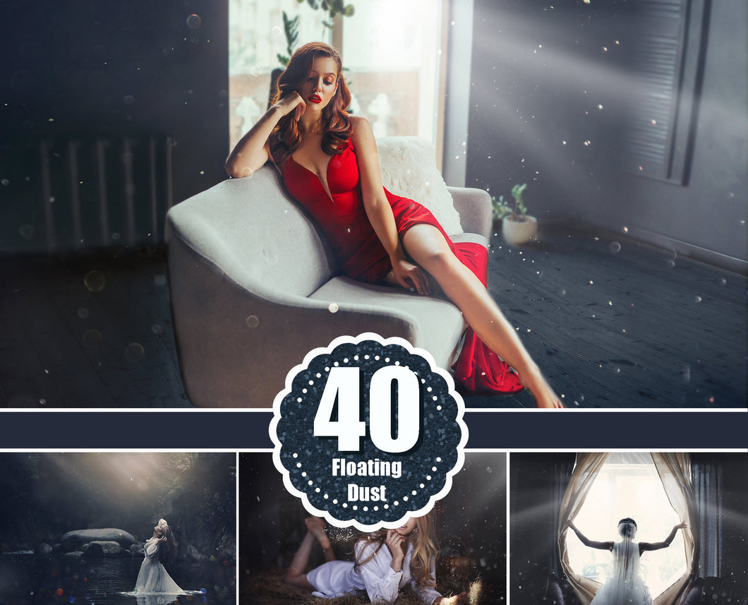 40 Floating Dust Photoshop Overlays, Sparkling Glitter, photo effect, magic pixie dust effect, Background Backdrops jpg