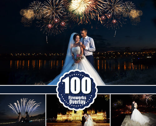 100 fireworks Photo Overlays, Photoshop Overlay, Wedding Party Holiday light, Night, Lighter Effect, Mini Sessions, jpg png file