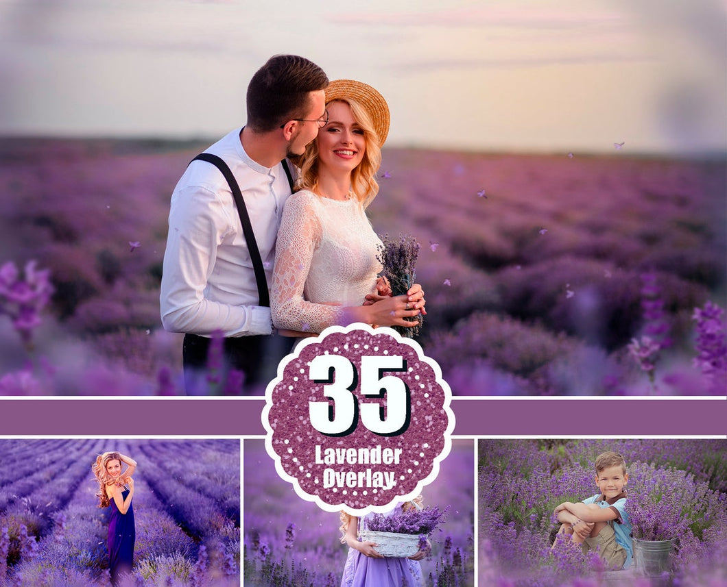 35 Lavender photo overlays, flower summer spring overlays, Digital Backgrounds, shooting through, romantic natural effect, Fine Art, png