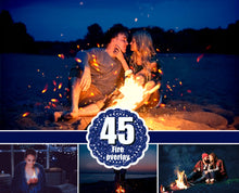 Load image into Gallery viewer, 45 fire bonfire candle photo Overlays, Photoshop overlay, fire sparks, fire dust, night, lighter effect, flame night Overlays, jpg file