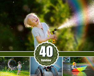 40 rainbow Photo Overlays, Photoshop Mix overlay, bokeh overlay, sky, summer, rain and sun effect, colorful, chasing rainbows, png file