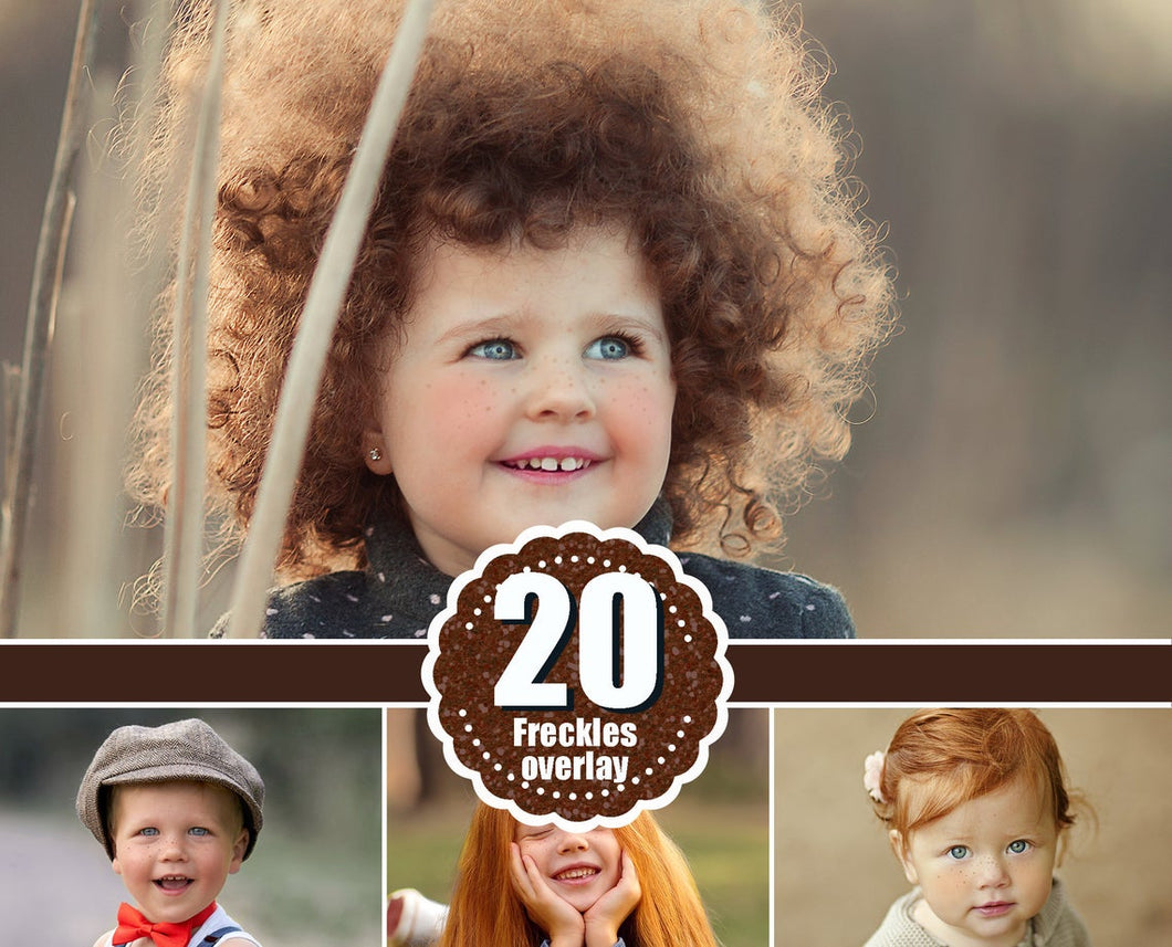 20 Freckles Overlay for Photoshop Mix, Portrait Photographers, Eyes lips blush Freckle overlays, children photo session, png file