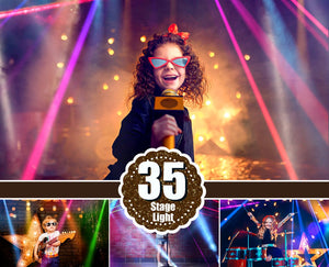 35 Stage lights overlays, spot, laser, neon, disco, fashion, concert, party light, festive, rays, shine Effect, fog smoke, jpg