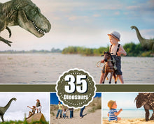 Load image into Gallery viewer, 35 Dinosaurs Tyrannosaurus Rex T-Rex Dino Velociraptor animal, animals clipart, digital overlays, photo edit, photoshop overlay, png