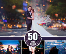 Load image into Gallery viewer, 50 City Bokeh Light Overlays, Digital Backdrop, Holiday Party Wedding Lights, Overlays Photoshop, Digital Background Backdrop Texture jpg