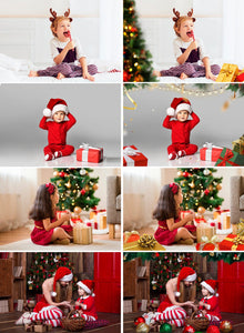 55 Christmas gift box, present, branch, tree, string light, Photoshop Mix overlay, birthday, holida, New Year photo prop, digital download