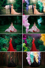 Load image into Gallery viewer, 35 Smoke bomb overlay, Photoshop smoke Bombs, color colored smoke overlays, Wedding realistic overlays, fog mist overlays, png