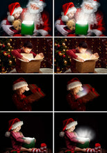 Load image into Gallery viewer, 30 magic shine box, Christmas present, Photoshop Overlays, Fantasy christmas Photo overlays, sparkles of light magic effect, png file