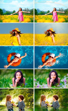 Load image into Gallery viewer, Summer set Photo Overlays rain, brunch, flower, backdrop, sky, sun, ballons, Photoshop overlay, Summer Bundle, realistic effect