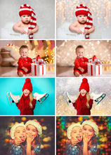 Load image into Gallery viewer, 65 Christmas backdrop background texture bokeh (overlays, overlay, lights, lights) Photoshop, holiday, New Year, winter, photo session, jpg