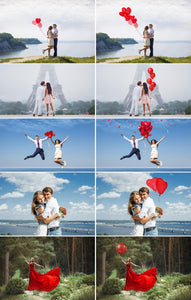 35 Heart balloons photo overlays, valentines Photoshop overlays, love and wedding romantic overlays, valentines overlays, png file