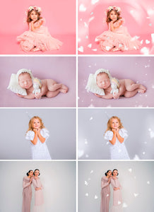35 White Paper Heart Valentines day Photo Overlays, blowing heart, blowing kisses, Valentine wedding Photoshop mix, glitter overlay png