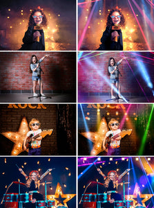35 Stage lights overlays, spot, laser, neon, disco, fashion, concert, party light, festive, rays, shine Effect, fog smoke, jpg
