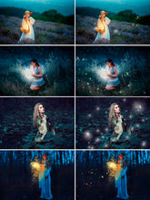 Load image into Gallery viewer, 25 Dragonfly Firefly butterfly Photo Overlays, Lightning Bug, Photoshop Overlay, Fairies Gleam, Glow Overlays, magic overlays, png file