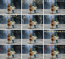 Load image into Gallery viewer, 60 Christmas string light photo overlays, Fairy New Year Holiday lights, digital backdrop, glowing lights, bokeh, Photoshop Mix overlay, png