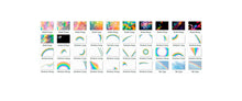 Load image into Gallery viewer, 40 rainbow Photo Overlays, Photoshop Mix overlay, bokeh overlay, sky, summer, rain and sun effect, colorful, chasing rainbows, png file