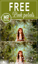 Load image into Gallery viewer, FREE pink white falling petals Photoshop overlays