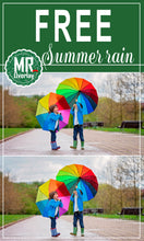Load image into Gallery viewer, FREE summer rain Photo Overlays, Photoshop overlay