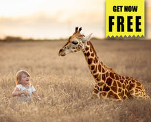 Load image into Gallery viewer, FREE animal giraffe photo Overlays, Photoshop overlay