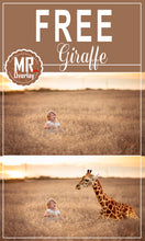 Load image into Gallery viewer, FREE animal giraffe photo Overlays, Photoshop overlay