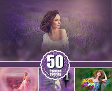 Load image into Gallery viewer, 50 Flower painted photoshop overlays, floral dreams summer spring wedding branches branch fairy photo sessions, magic effects png