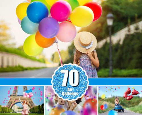70 balloons balloon Photo Overlays, Photography Overlays, Photography Prop, Digital Download, clip art, clipart, png file