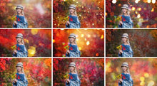 Load image into Gallery viewer, 35 autumn backdrop background texture bokeh, autumn overlay, lights, Photoshop, christmas, holliday, wedding, photo session, jpg