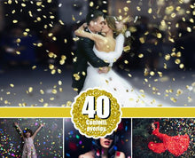 Load image into Gallery viewer, 40 Confetti Photoshop Overlays, Wedding Birthday confetti, Bokeh blow magic effect, jpg file