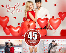 Load image into Gallery viewer, 45 Valentine Valentine&#39;s day Photo overlays, heart, love, romantic, wedding, wordart photoshop overlay, background, Heart Textures, png file
