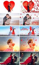 Load image into Gallery viewer, 110 Valentine Valentine&#39;s day Photo overlays, heart, love, romantic, petals, wedding, wordart photoshop overlay, background, Heart Textures
