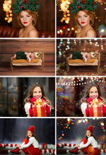 Load image into Gallery viewer, 60 Christmas Bokeh Light Overlays, Digital Backdrop, Digital Background, Holiday Wedding Lights, Photoshop overlay, gold light, jpg file