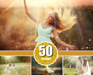 50 natural sun light effects, Photoshop Overlays, sunlight, sun lens, sun rays, sunlight rays, Digital Backdrop background, jpg png file