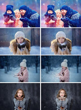 Load image into Gallery viewer, 25 Blowing Snow photo Overlays, christmas holiday winter overlays, photoshop overlays, snow photo, photoshop overlay, png