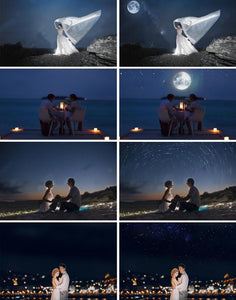 45 Falling Stars moon Photoshop Overlays, Night sky overlay, Starry Sky, milky way, night effect, digital background, moon, Magic dust png