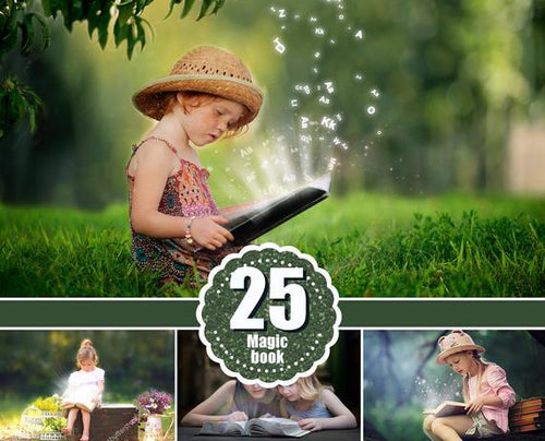25 magic shine book present Photoshop Overlays, Fantasy christmas Photo overlays, shine sparkles photo effect, magic pixie dust effect, png