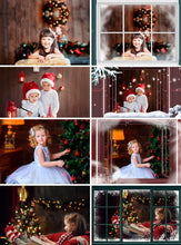 Load image into Gallery viewer, 35 Window Frame, rustic frames, Christmas, Photoshop overlays, winter, snow, Digital Background, Digital Backdrop, png file