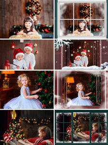 35 Window Frame, rustic frames, Christmas, Photoshop overlays, winter, snow, Digital Background, Digital Backdrop, png file
