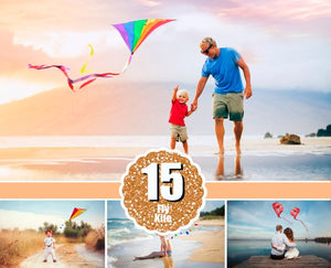 15 Flying fly kite, Photoshop Mix overlay, Digital backdrop, air balloon, holliday children birthday love valentine photo session, heart, png