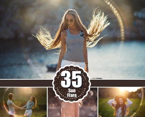 35 Sun flare, Sunlight, Photoshop overlays, sunbeams, natural sun, photo effects, Haze Overlay, wedding, bokeh, rays, jpg