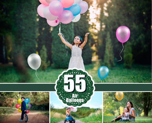 55 air balloons ballon Photo Overlays, Photography Overlays, Photography Prop, Digital Download, clip art, clipart, png file