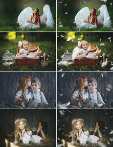 35 white feather Photoshop overlays, angel wing photo overlay, newborn baby children, photo effect, digital backdrop, photo overlays, png
