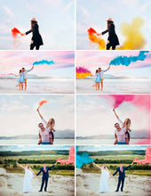 Load image into Gallery viewer, 35 Smoke Bomb Overlays, Colorful Smoke fog, photo overlays, Photoshop overlay, clip art, realistic, real, magic, colorscape, png