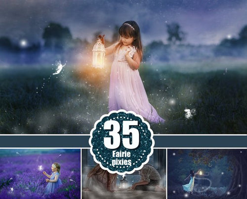35 fairy pixie photo overlays, fairy dust, fairy tail, fairy wings, light effects, pixie dust, princess, Photoshop overlay, png file